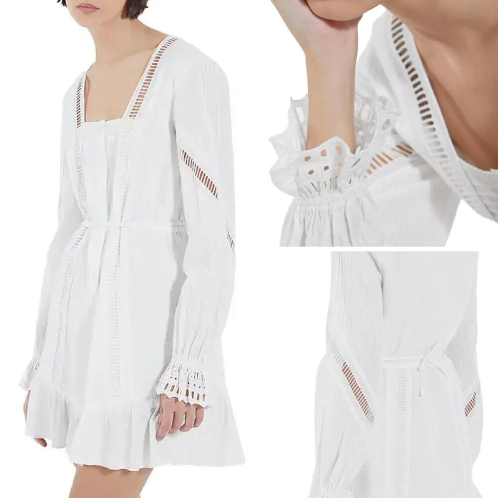 The Kooples  Ladder Lace Trim Dress Sz 2/M NWT - Picture 3 of 15